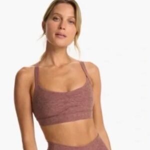 Vuori Elevation Sports Bra Ruched Bra Large Red Hazelnut Heather